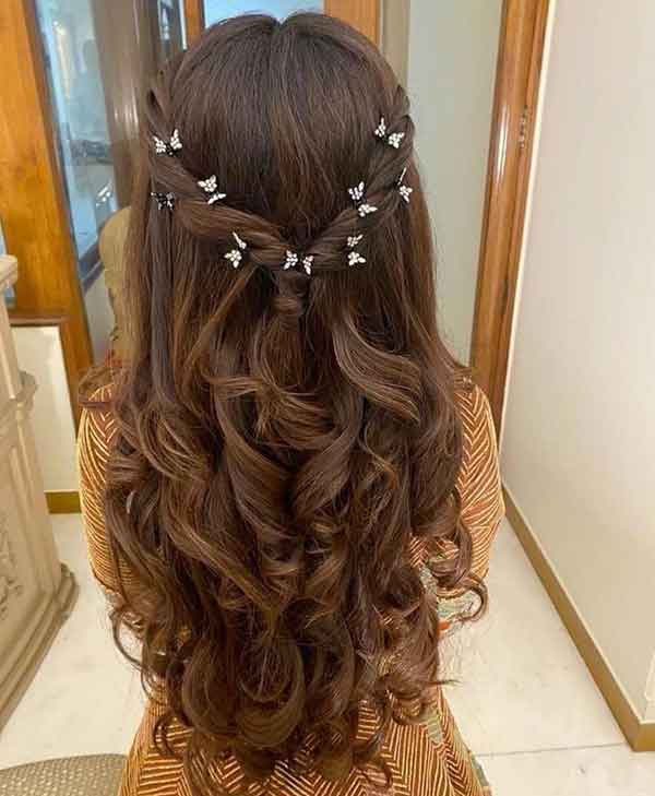 مدل مو باز ساده اتو شده و فر برای مهمانی و عروسی