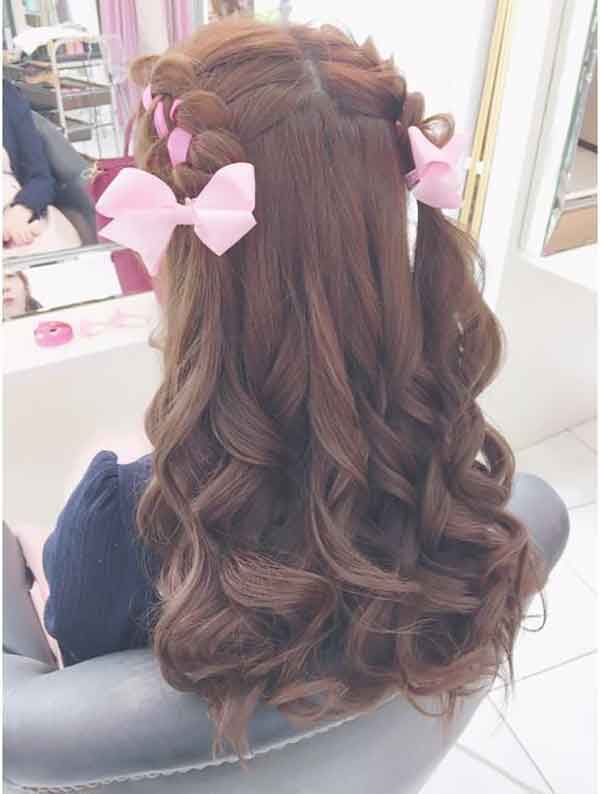 مدل مو دخترانه برای مهمانی باز و بسته ساده شیک فر صاف