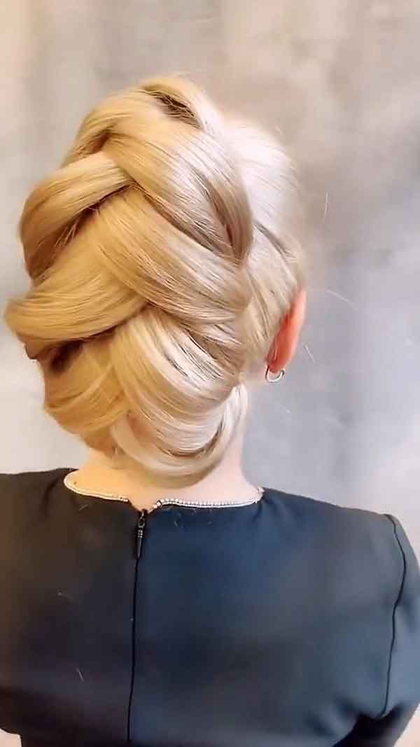 مدل مو مجلسی بسته شیک بالا و پایین ساده و شلوغ