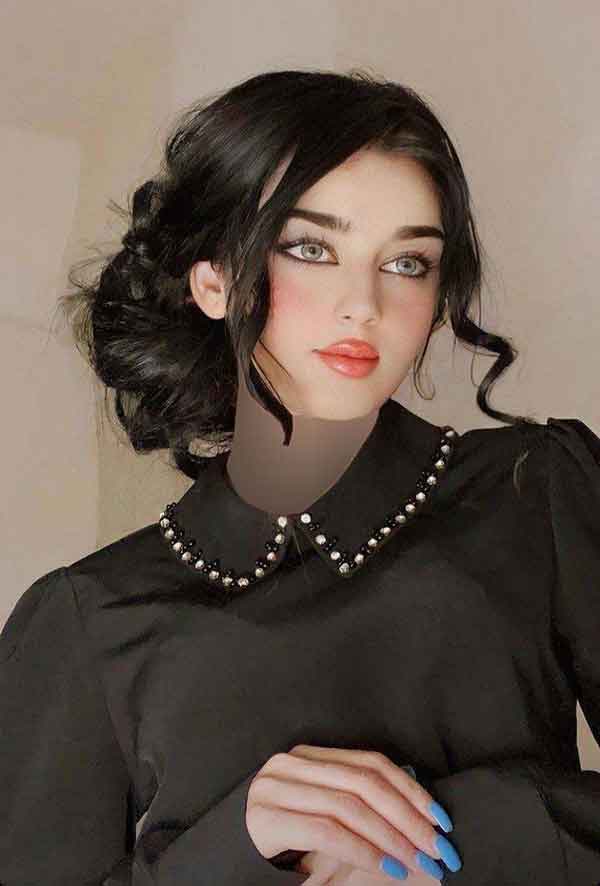 مدل مو مجلسی برای صورت گرد ویژه عروسی و مهمانی مهم 