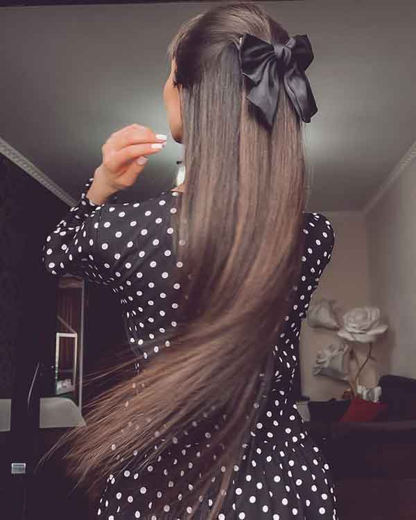 مدل مو زنانه بلند ساده و شیک برای عروسی باز و بسته
