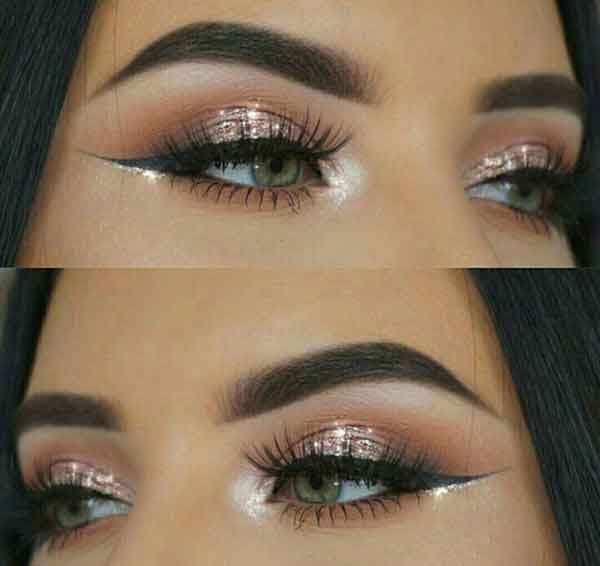 آرایش چشم ساده مجلسی جدید و زیبا لایت غلیظ