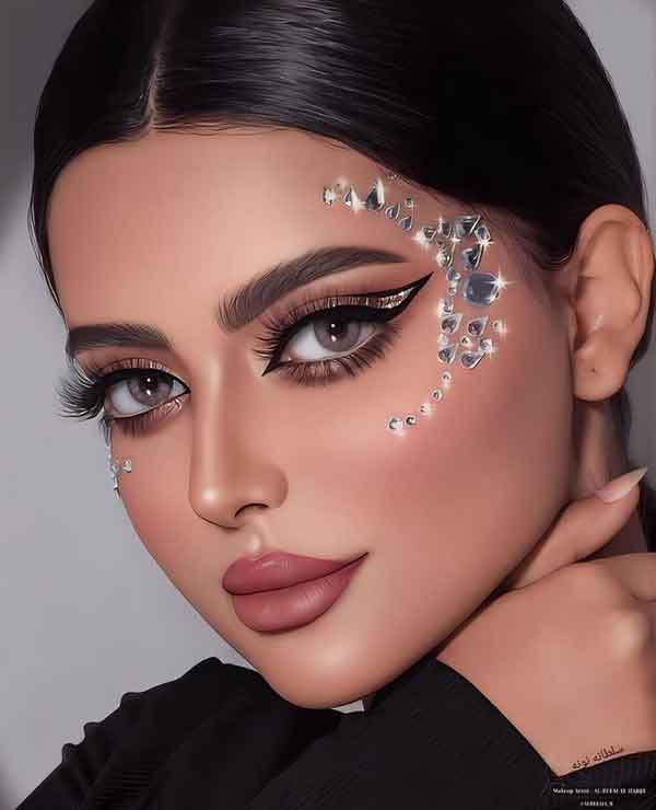 آرایش صورت و مو جدید مجلسی شیک و متفاوت ساده