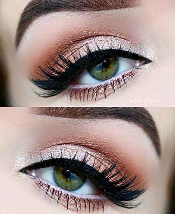 مدل آرایش چشم درشت مشکی و قهوه ای زیبا شیک 1402