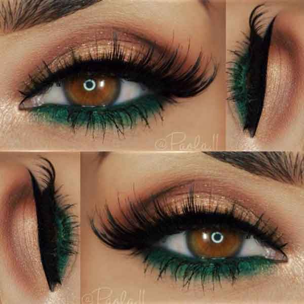 مدل آرایش چشم درشت مشکی و قهوه ای زیبا شیک 1402