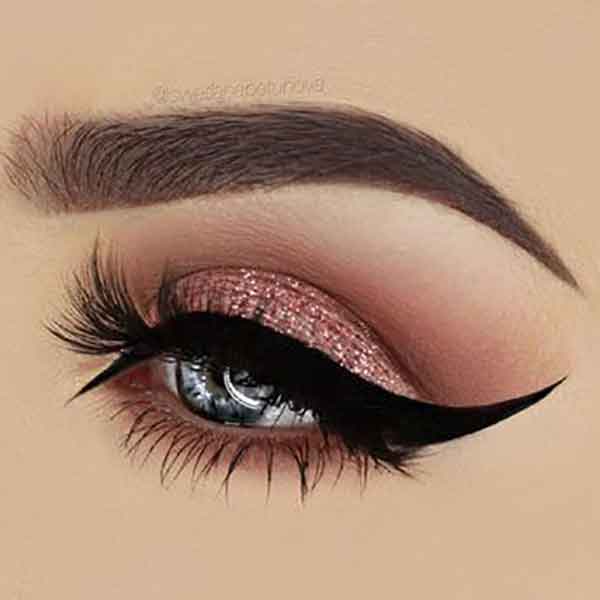 مدل آرایش چشم درشت مشکی و قهوه ای زیبا شیک 1402