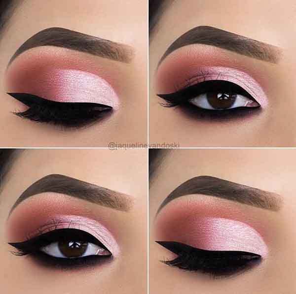مدل آرایش چشم درشت مشکی و قهوه ای زیبا شیک 1402