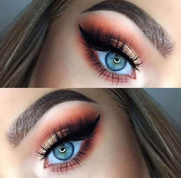 مدل آرایش چشم درشت مشکی و قهوه ای زیبا شیک 1402