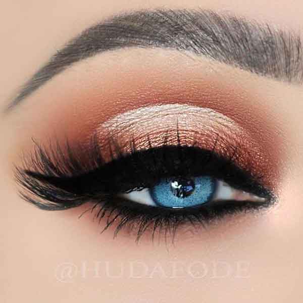 مدل آرایش چشم درشت مشکی و قهوه ای زیبا شیک 1402