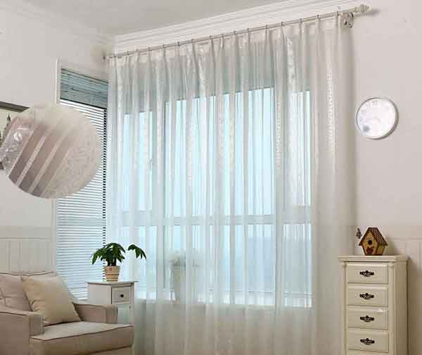 مدل پردهای ساده حریر سفید بلند و کوتاه برای پذیرایی و اتاق شیک