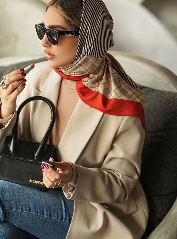 مدل روسری بستن شیک و ساده دخترانه و زنانه با حجاب برای مهمانی
