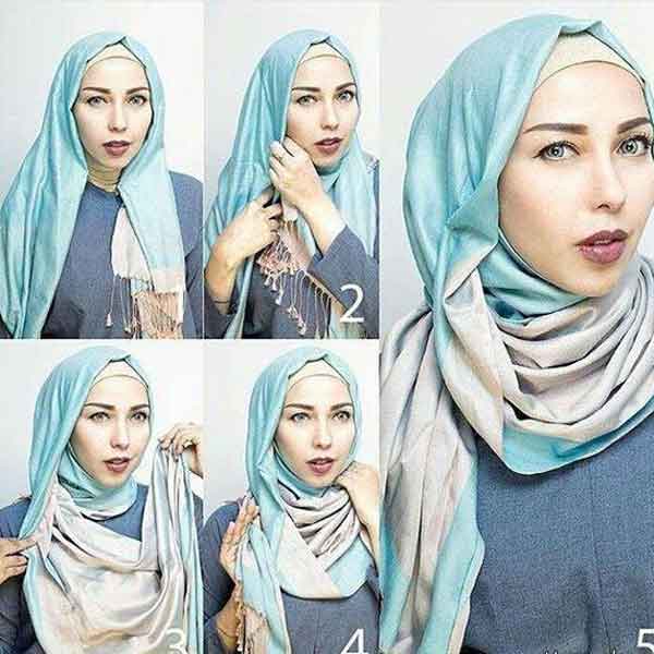 مدل روسری بستن با حجاب دخترانه و زنانه شیک و ساده