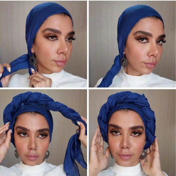مدل روسری بستن دخترانه و زنانه ساده و شیک مناسب مهمانی و عید