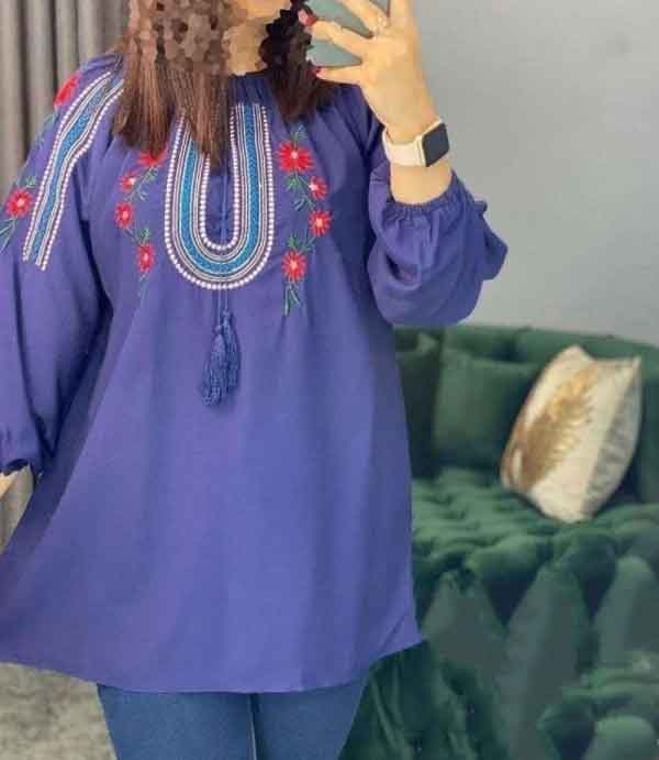 مدل شومیز بلند خانگی فوق العاده ساده و شیک زنانه مدرن