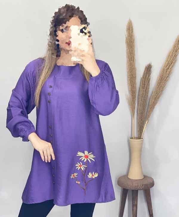 مدل شومیز بلند خانگی فوق العاده ساده و شیک زنانه مدرن