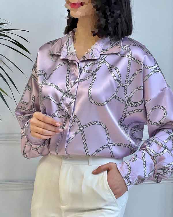 مدل شومیز ساتن مجلسی طرحدار و ساده دخترانه و زنانه دلبر
