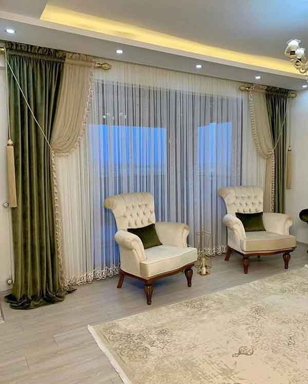 پردهای ساده و شیک پذیرایی با طرح های فوق العاده زیبا و جذاب