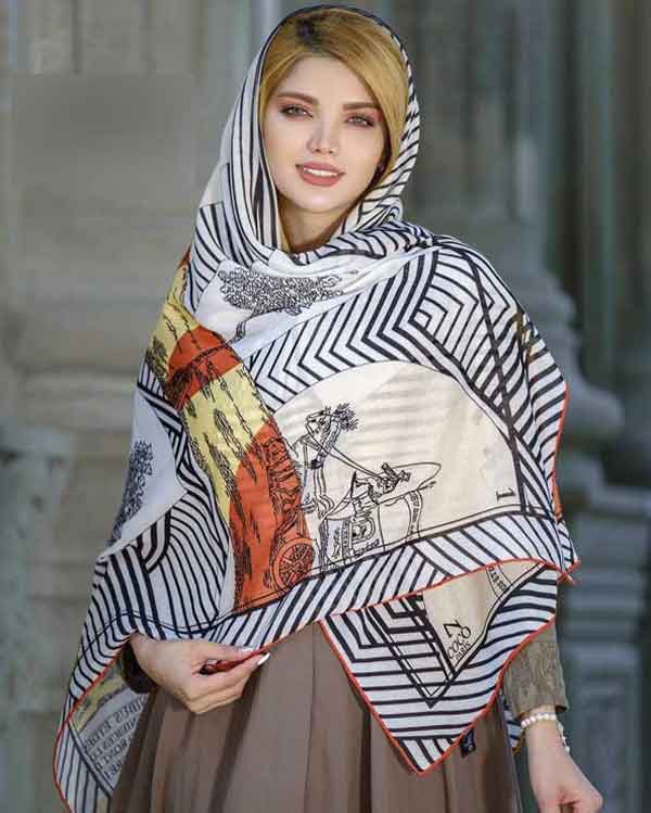 روسری مجلسی زنانه خاص و زیبا جدید مناسب مهمانی و عید