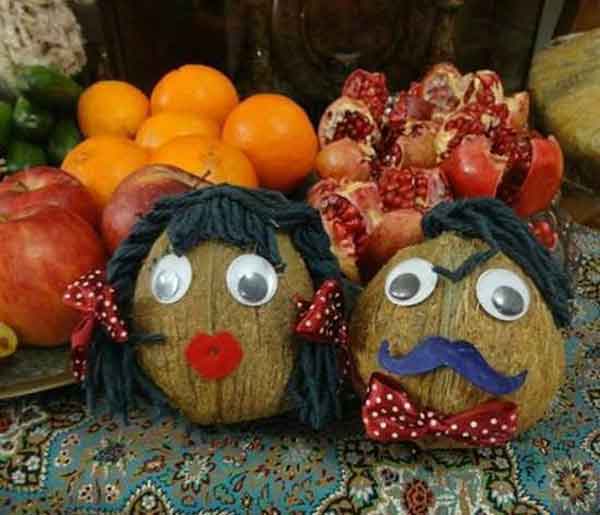 تزیین نارگیل شب یلدا با ایده های شیک و ساده برای عروس