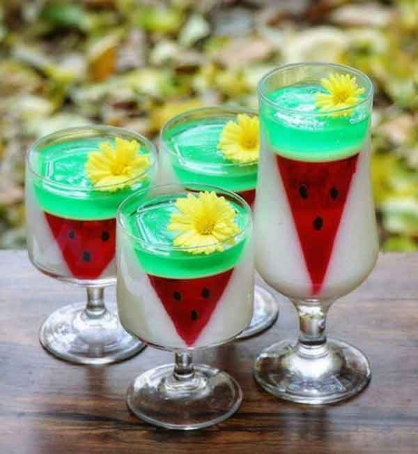 تزیین ژله شب یلدا به شکل هندوانه با ایده های ساده و جذاب