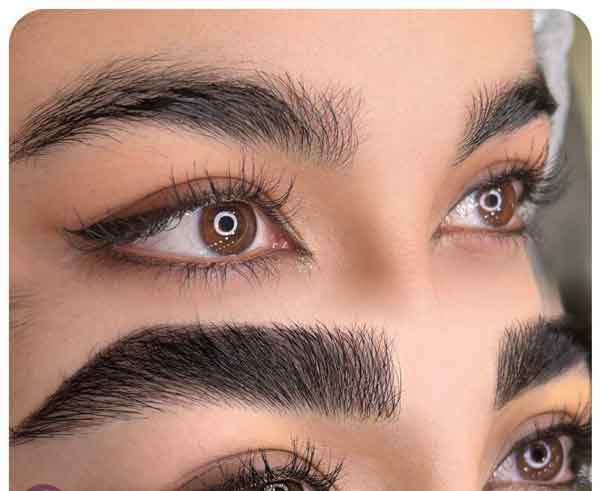 مدل ابرو دخترانه برای صورت کشیده ساده و پهن جدید و شیک سال