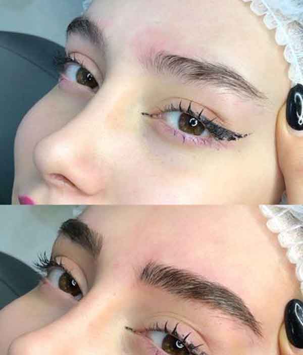 مدل ابرو دخترانه برای صورت کشیده ساده و پهن جدید و شیک سال