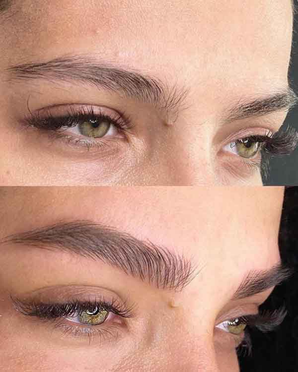 مدل ابرو دخترانه برای صورت کشیده ساده و پهن جدید و شیک سال