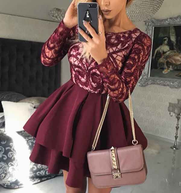 مدل لباس مجلسی با پارچه گیپور گل برجسته دخترانه و زنانه مدرن و جدید سال