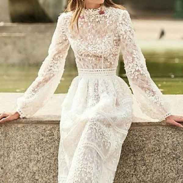 مدل لباس گیپور دخترانه بلند با طرح های شیک و جدید و خاص