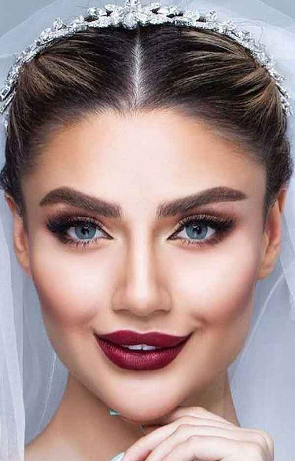 مدل آرایش زنانه عروس فوق العاده شیک و جذاب لایت و غلیظ