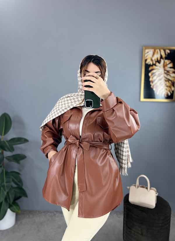 مدل پالتو چرم با طرح های ساده و شیک دخترانه و زنانه جدید