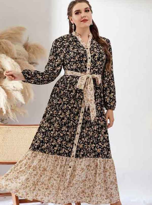 مدل پیراهن بلند خانگی و مهمانی ساده گلدار شیک زنانه جذاب
