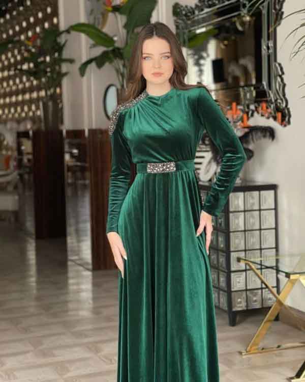 مدل پیراهن مخمل دخترانه و زنانه کوتاه و بلند لاکچری و جدید سال