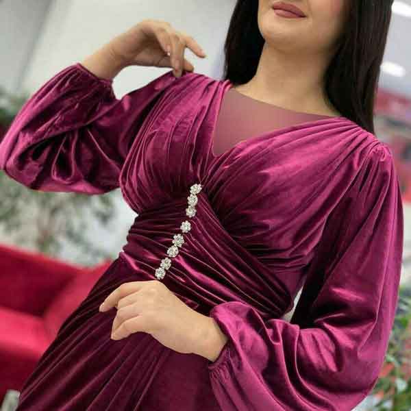 مدل پیراهن مخمل دخترانه و زنانه کوتاه و بلند لاکچری و جدید سال