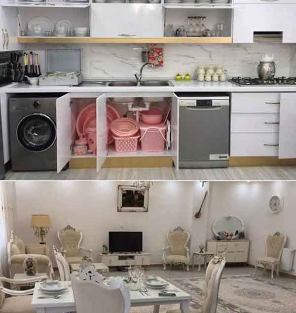 مدل چیدمان منزل عروس خلوت و ساده لاکچری ایرانی جدید