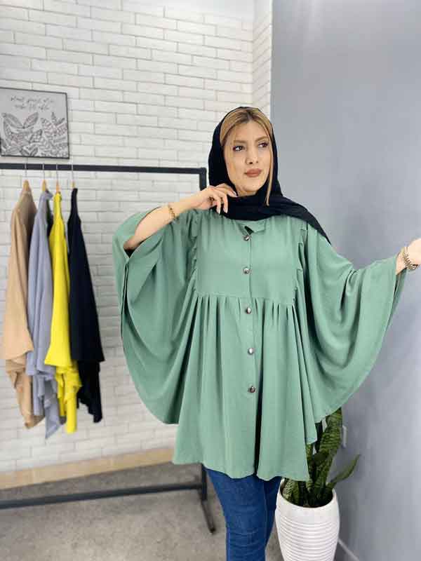 مدل مانتو ابروبادی دکمه دار کوتاه و بلند شیک خانومانه جدید و ساده