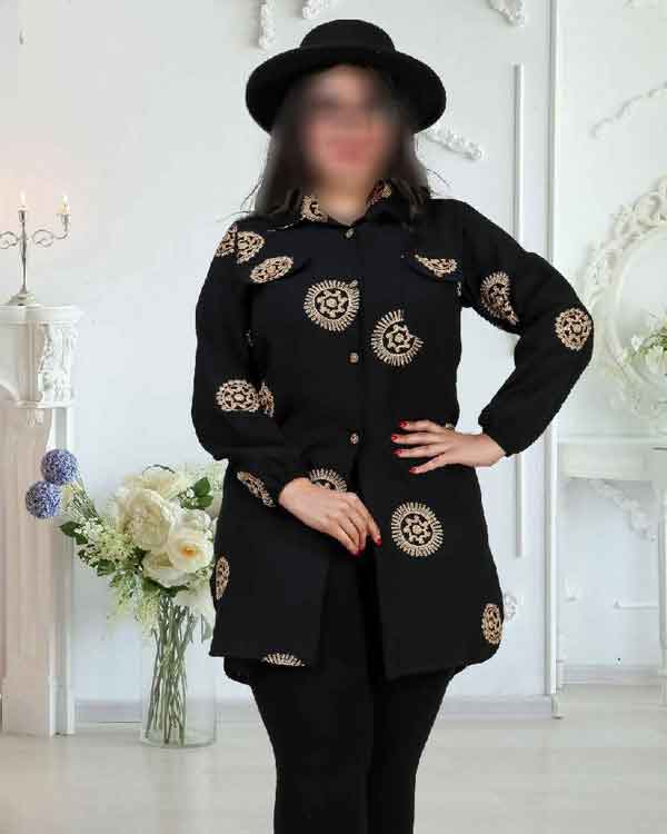 مدل مانتو ابروبادی مشکی جدید ساده و طرحدار شیک و جذاب خانومانه