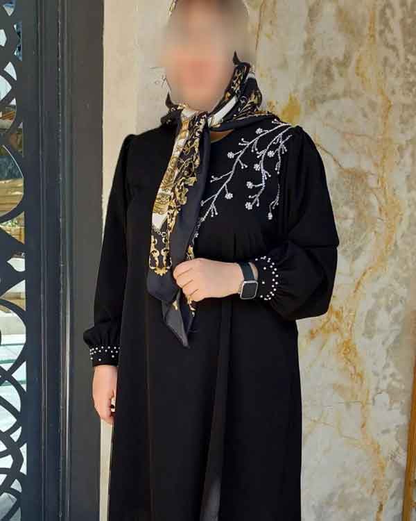 مدل مانتو ابروبادی مشکی جدید ساده و طرحدار شیک و جذاب خانومانه