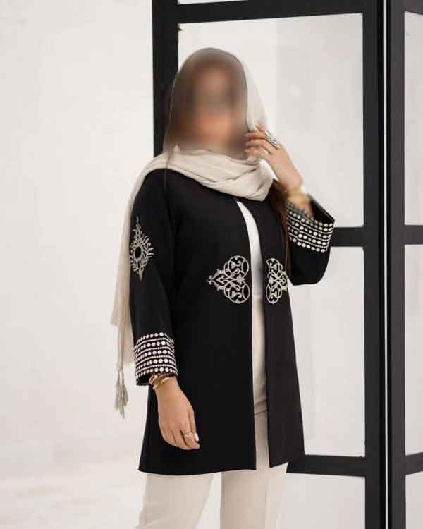 مدل مانتو ابروبادی مشکی جدید ساده و طرحدار شیک و جذاب خانومانه
