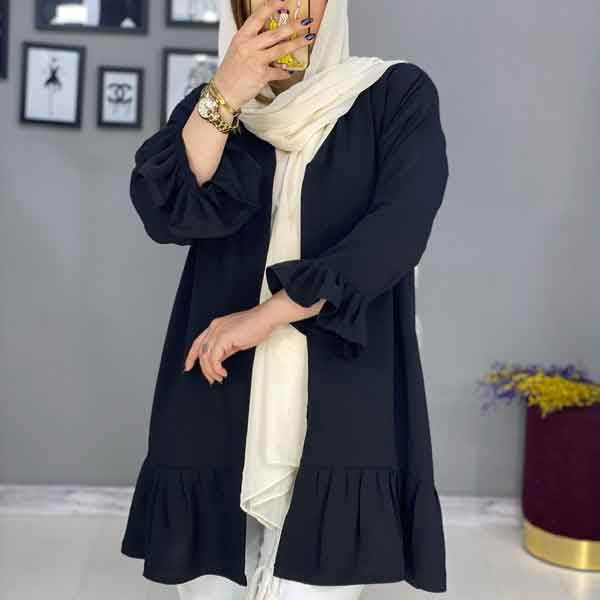 مدل مانتو ابروبادی مشکی جدید ساده و طرحدار شیک و جذاب خانومانه