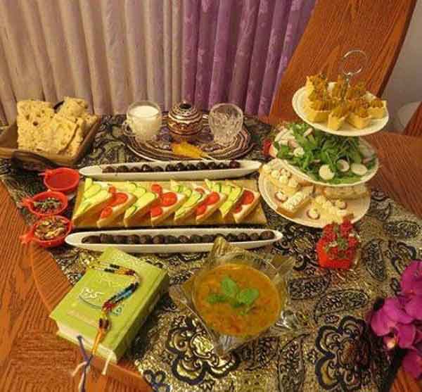مدل سفره افطار ساده و مجلسی شیک جذاب برای مهمانی 