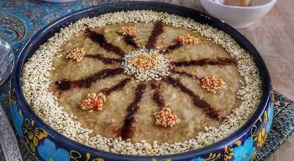 تزیین حلیم برای ماه رمضان شیک و ساده خوشمزه با دارچین و کنجد