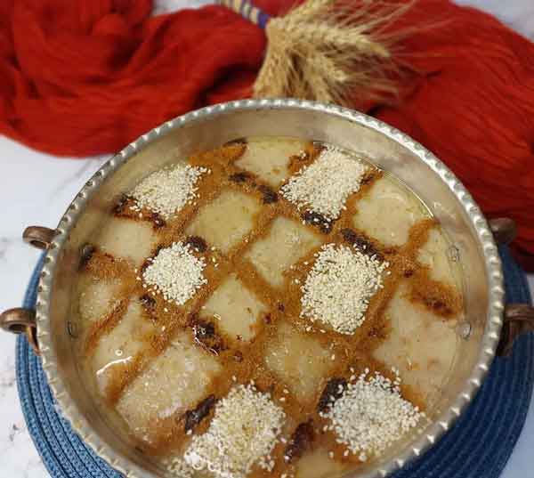 تزیین حلیم برای ماه رمضان شیک و ساده خوشمزه با دارچین و کنجد