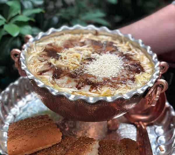 تزیین حلیم برای ماه رمضان شیک و ساده خوشمزه با دارچین و کنجد