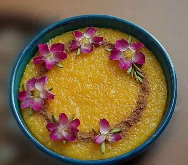 تزیین شله زرد برای ماه رمضان با دارچین و خلال با ایده های جذاب و ساده