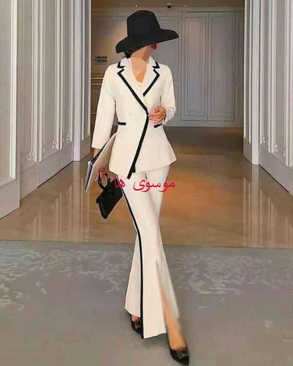مدل کت و شلوار زنانه ۲۰۲۴ با طرح های ساده و کلاسیک مدرن خانومانه زیبا