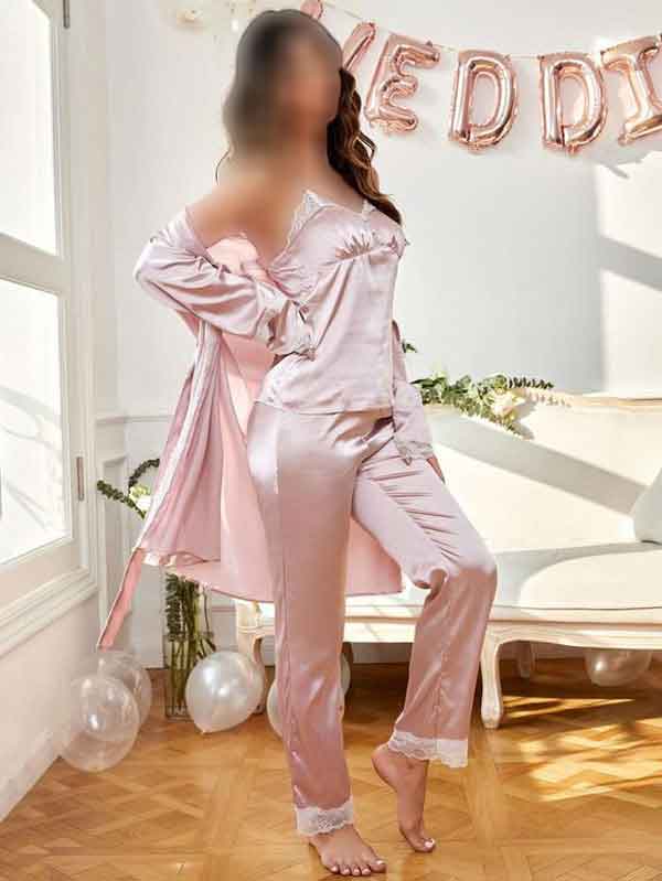 مدل لباس خواب ساتن کوتاه و ساده و طرحدار شیک و جذاب فانتزی و لاکچری
