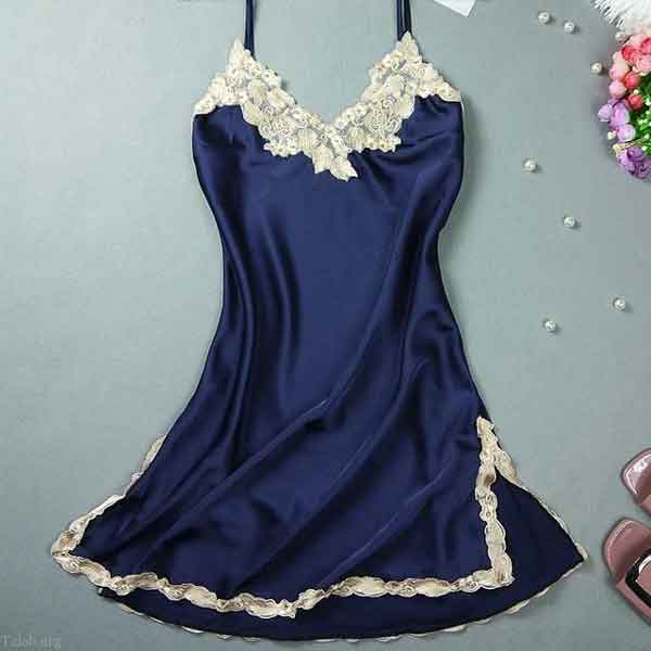 مدل لباس خواب ساتن کوتاه و ساده و طرحدار شیک و جذاب فانتزی و لاکچری