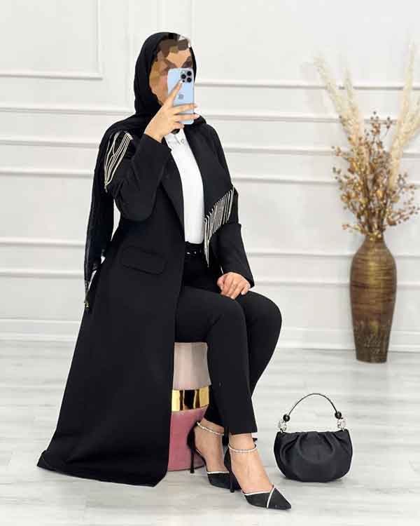 مدل مانتو زنانه مشکی کوتاه و بلند ساده و شیک جدید و دلبر اسپرت و مجلسی