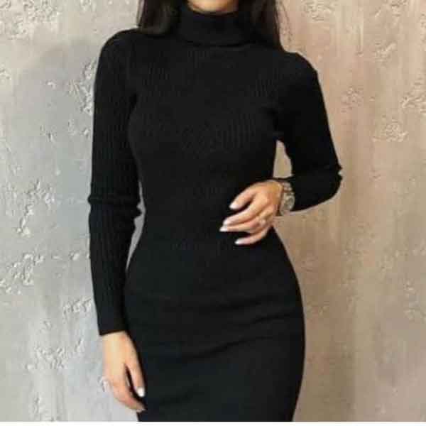 زیر سارافونی مشکی مجلسی کوتاه و بلند زنانه ساده شیک و جذاب جدید